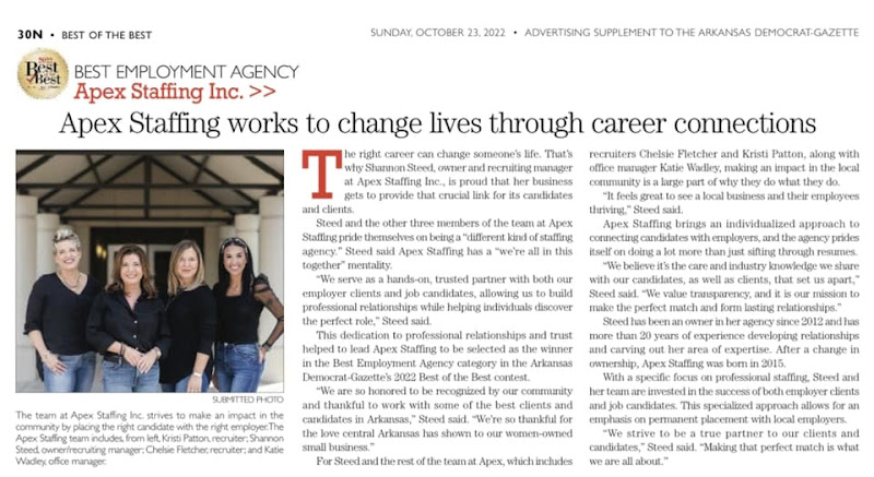 agencia de empleo en Hot Springs